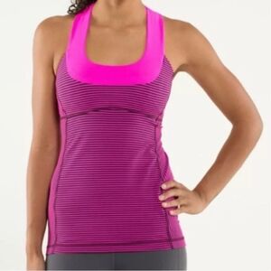 lululemon athletica Pink Striped Tank Top